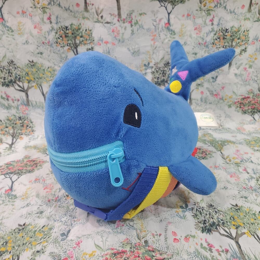 Buckle Toys "Blu" Whale Plush - Motor Skills Learning Developmental Toy Zips